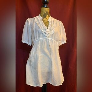 Xhilaration  - Sheer Silk blend, short sleeved, V-neck Blouse